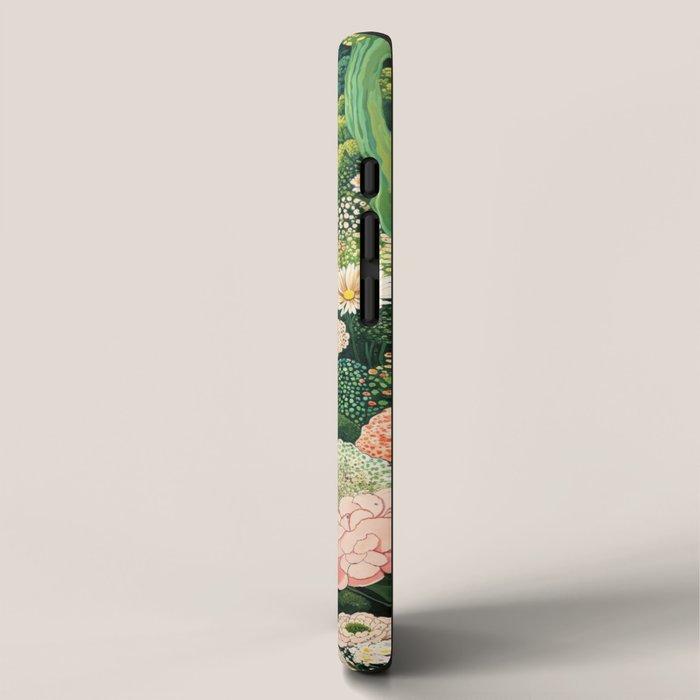 Maximalist Art Botanical Poster Flower Print Polkadot Pattern Floral Art Forest Wall Art Pastel Art iPhone Case Gallery Image 2