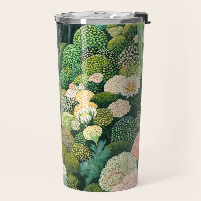 Maximalist Art Botanical Poster Flower Print Polkadot Pattern Floral Art Forest Wall Art Pastel Art Travel Mug Gallery Image 2