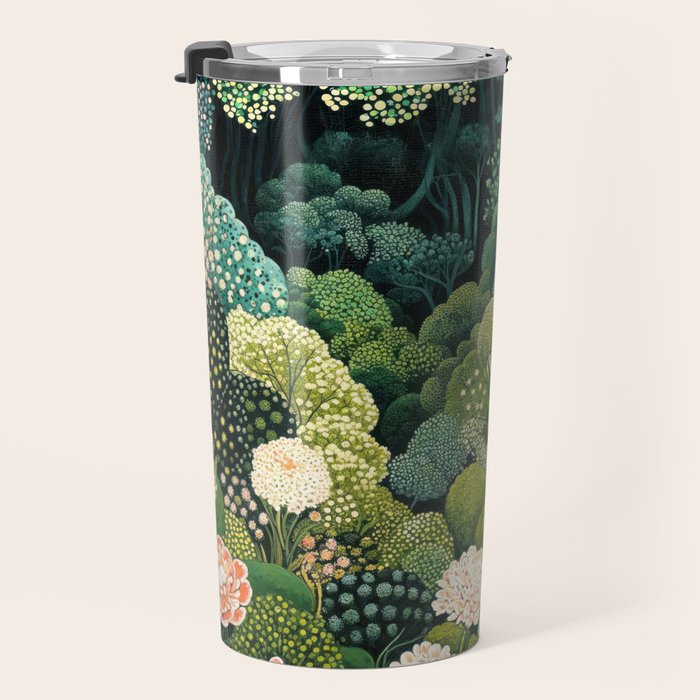 Maximalist Art Botanical Poster Flower Print Polkadot Pattern Floral Art Forest Wall Art Pastel Art Travel Mug Gallery Image 3