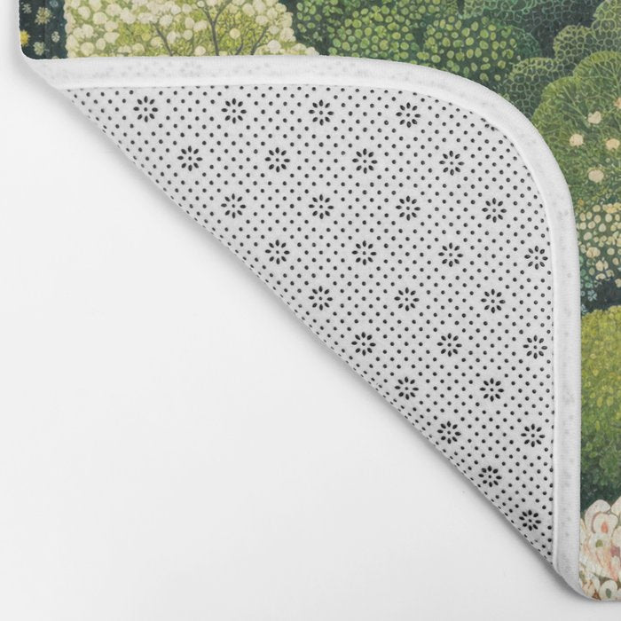 Maximalist Art Botanical Poster Flower Print Polkadot Pattern Floral Art Forest Wall Art Pastel Art Bath Mat Gallery Image 2