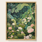 Maximalist Art Botanical Poster Flower Print Polkadot Pattern Floral Art Forest Wall Art Pastel Art Serving Tray Gallery Image 1