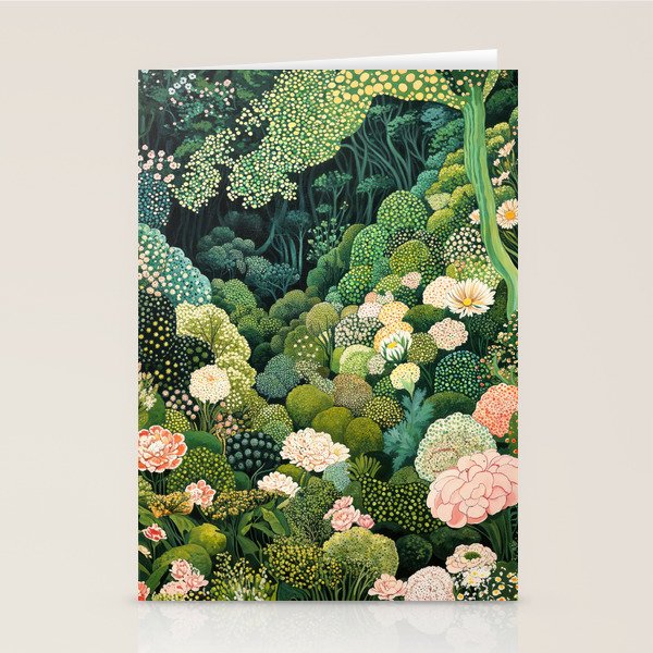 Maximalist Art Botanical Poster Flower Print Polkadot Pattern Floral Art Forest Wall Art Pastel Art Stationery Card Gallery Image 1