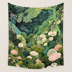 Maximalist Art Botanical Poster Flower Print Polkadot Pattern Floral Art Forest Wall Art Pastel Art Wall Tapestry Gallery Image 4