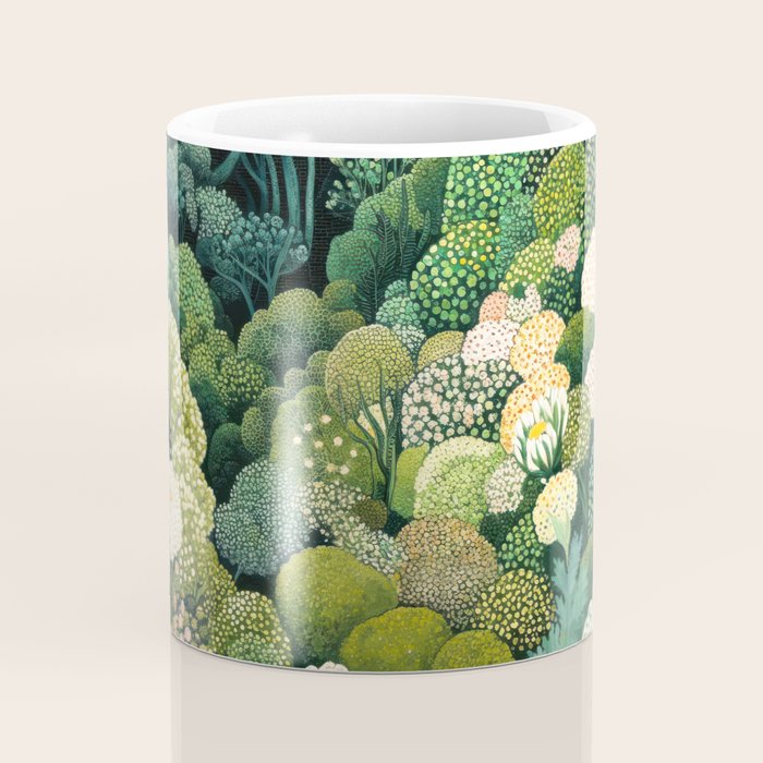 Maximalist Art Botanical Poster Flower Print Polkadot Pattern Floral Art Forest Wall Art Pastel Art Coffee Mug Gallery Image 4