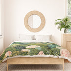 Maximalist Art Botanical Poster Flower Print Polkadot Pattern Floral Art Forest Wall Art Pastel Art Duvet Cover Gallery Image 3