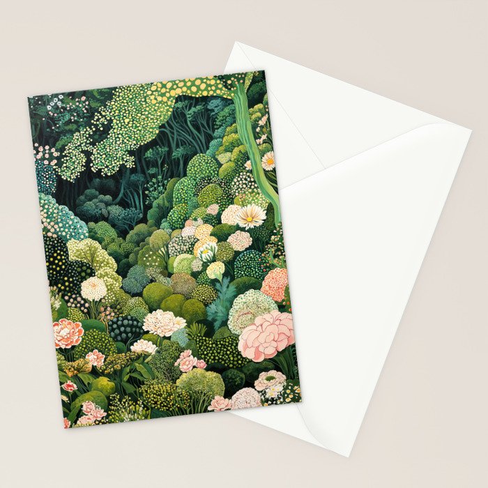 Maximalist Art Botanical Poster Flower Print Polkadot Pattern Floral Art Forest Wall Art Pastel Art Stationery Card Gallery Image 2