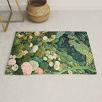 Maximalist Art Botanical Poster Flower Print Polkadot Pattern Floral Art Forest Wall Art Pastel Art Rug Gallery Image 1