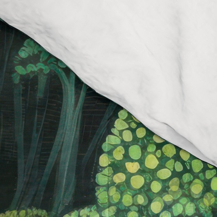 Maximalist Art Botanical Poster Flower Print Polkadot Pattern Floral Art Forest Wall Art Pastel Art Comforter Gallery Image 4