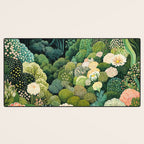 Maximalist Art Botanical Poster Flower Print Polkadot Pattern Floral Art Forest Wall Art Pastel Art Desk Mat Gallery Image 3