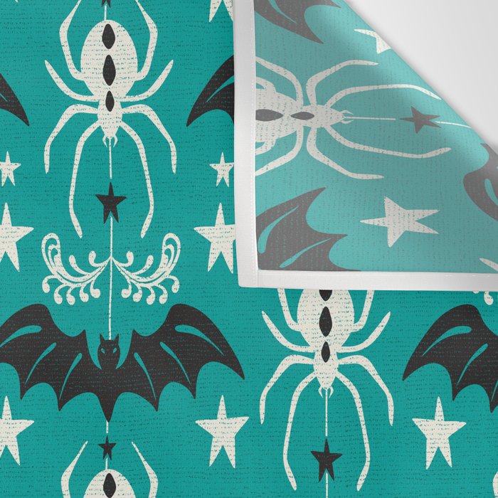Night Creatures - Teal Wall Tapestry Gallery Image 3
