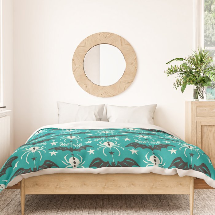 Night Creatures - Teal Duvet Cover Gallery Image 3