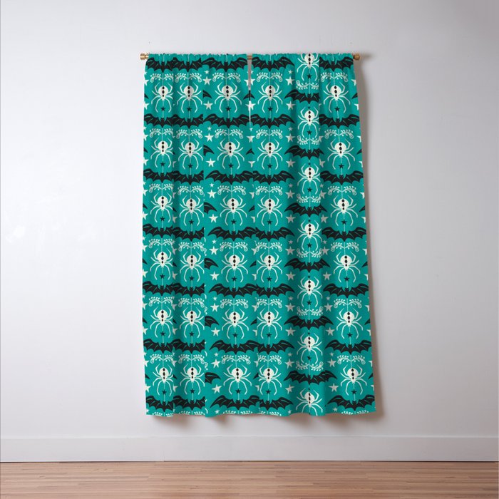 Night Creatures - Teal Window Curtain Gallery Image 3