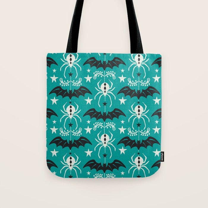 Night Creatures - Teal Tote Bag Gallery Image 1