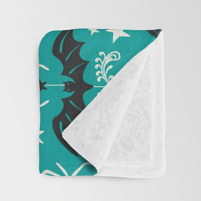 Night Creatures - Teal Throw Blanket Gallery Image 3