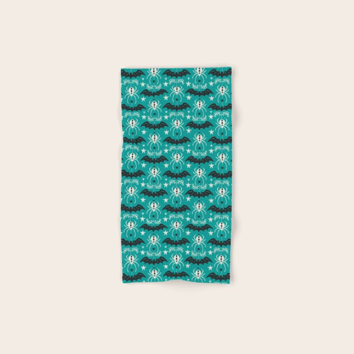 Night Creatures - Teal Bath Towel Gallery Image 1