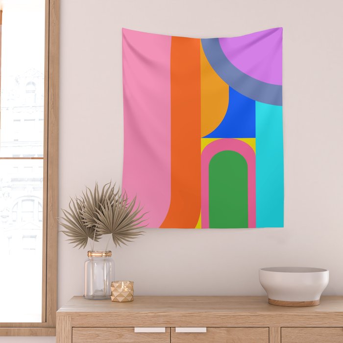 Shape and Color Study 59 Wall Tapestry Gallery Image 2