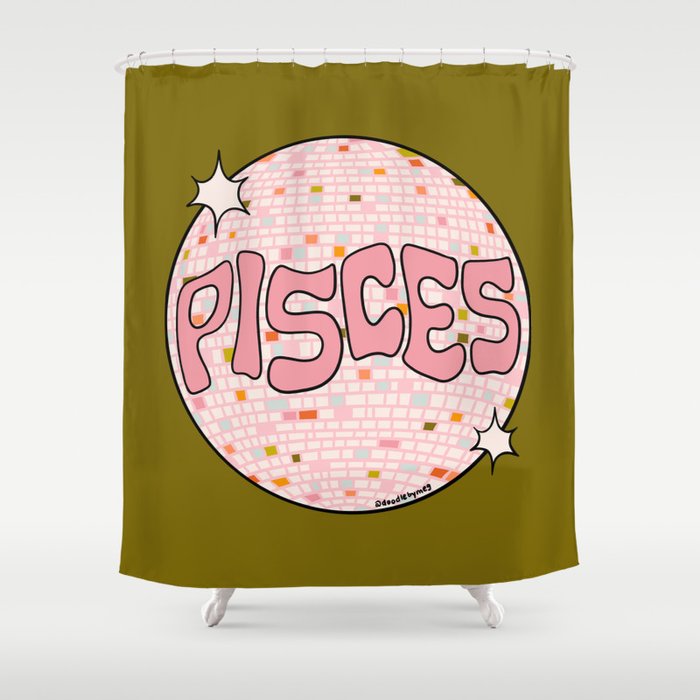Pisces Disco Ball Shower Curtain Gallery Image 1