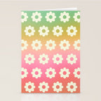 Ombre Rainbow Daisy Pattern Stationery Card Gallery Image 2