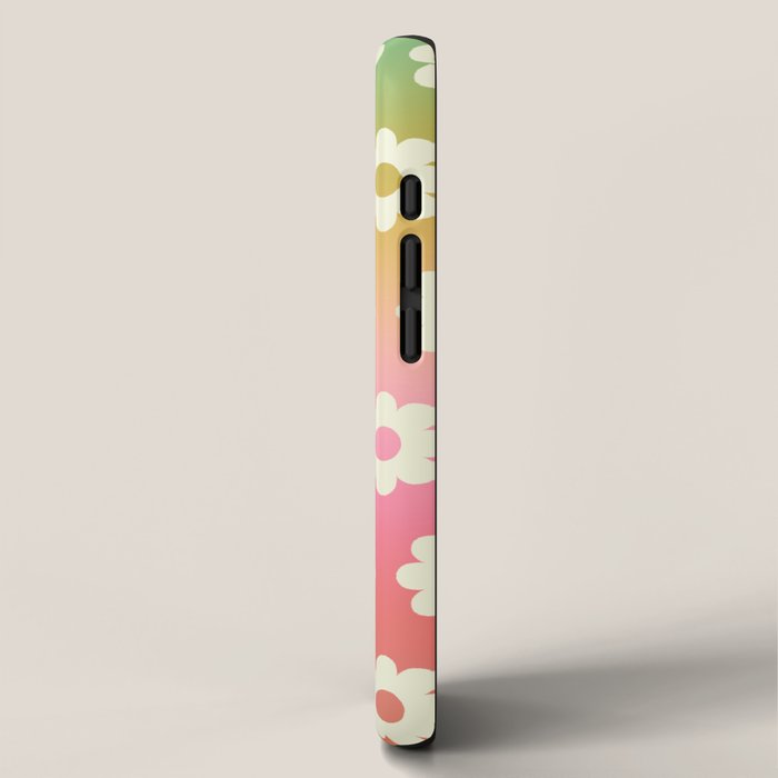 Ombre Rainbow Daisy Pattern iPhone Case Gallery Image 2