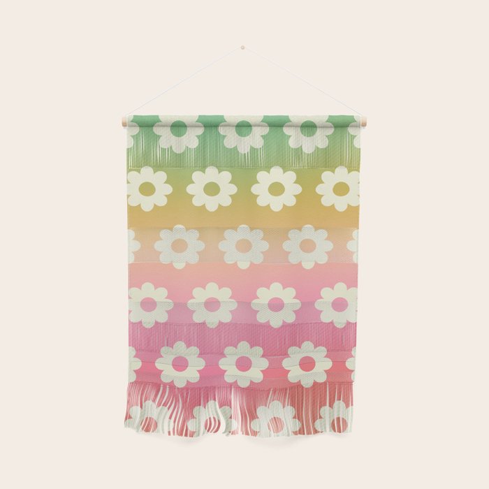 Ombre Rainbow Daisy Pattern Wall Hanging Gallery Image 1