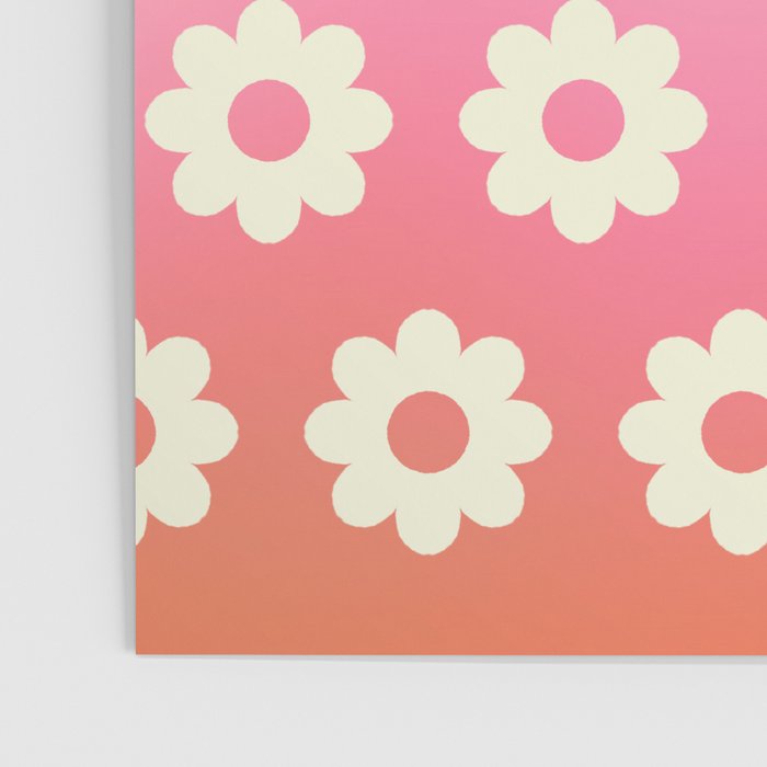 Ombre Rainbow Daisy Pattern Poster Gallery Image 3