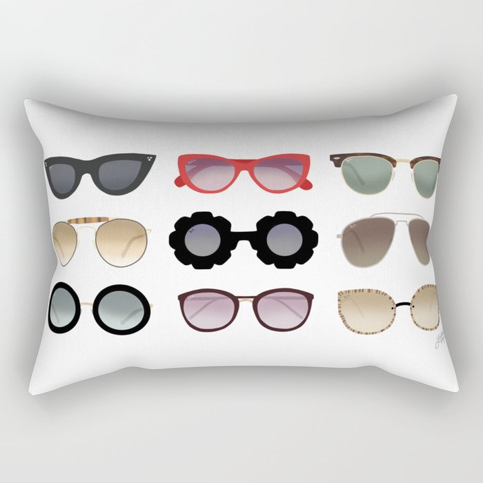 Ray Bans Sunglasses Illustration Rectangular Pillow Gallery Image 2