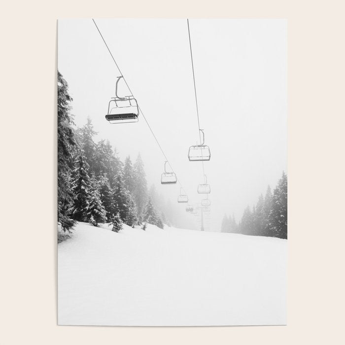Chairlift Over Ski Slopes Poster Gallery Image 1