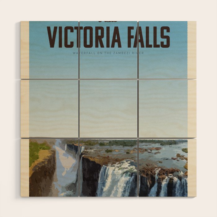Visit Victoria Falls Wood Wall Art Gallery Image 1