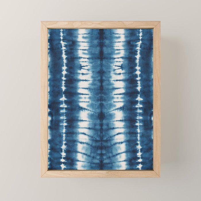 Shibori Indigo Abstract Pattern Japanese Mini Art Print Gallery Image 1