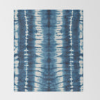 Shibori Indigo Abstract Pattern Japanese Throw Blanket Gallery Image 2