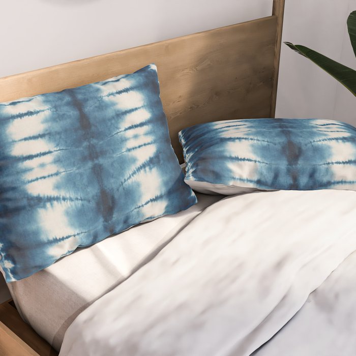 Shibori Indigo Abstract Pattern Japanese Pillow Sham Gallery Image 2