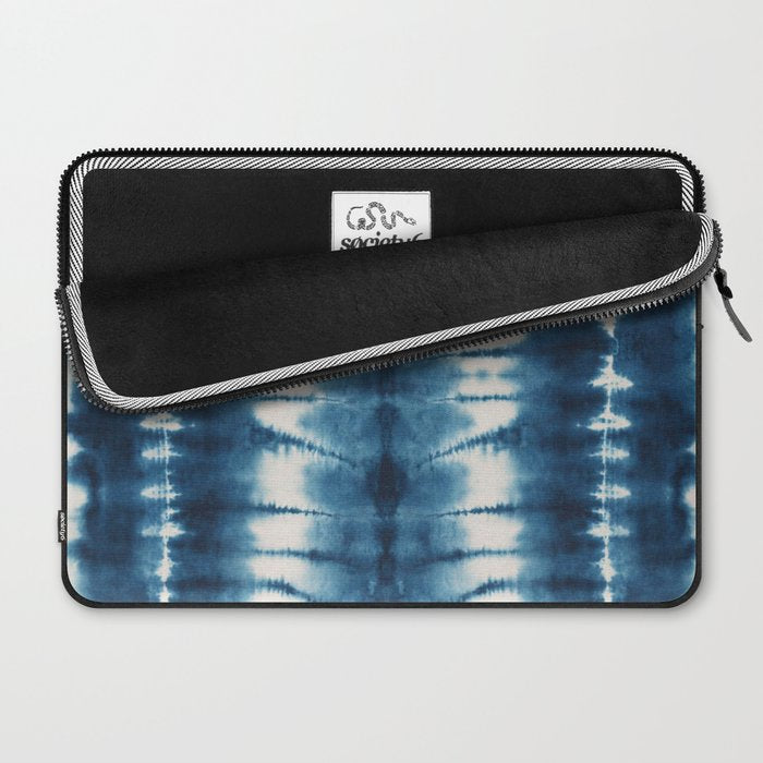 Shibori Indigo Abstract Pattern Japanese Laptop Sleeve Gallery Image 2