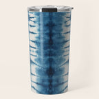Shibori Indigo Abstract Pattern Japanese Travel Mug Gallery Image 1