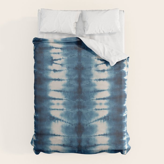 Shibori Indigo Abstract Pattern Japanese Duvet Cover Gallery Image 6