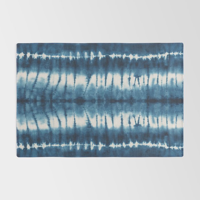 Shibori Indigo Abstract Pattern Japanese Rug Gallery Image 2