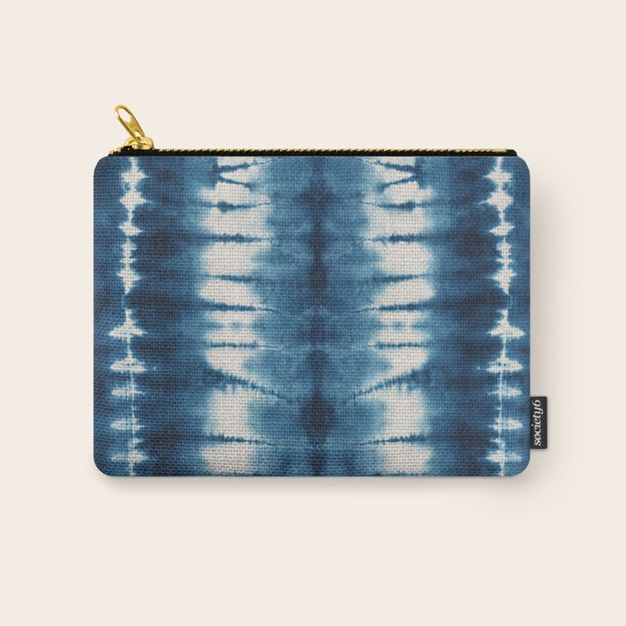 Shibori Indigo Abstract Pattern Japanese Carry All Pouch Gallery Image 1