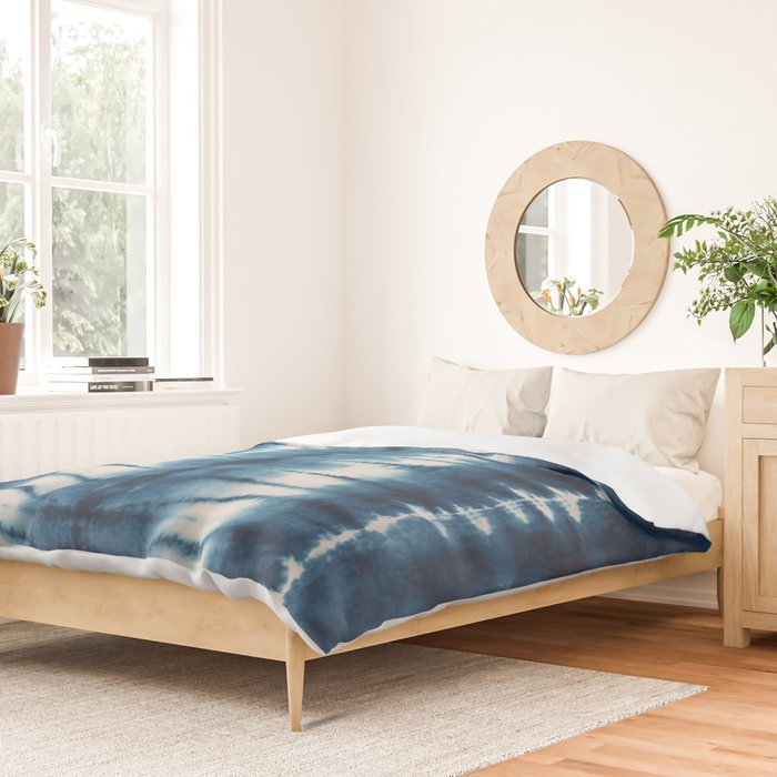Shibori Indigo Abstract Pattern Japanese Duvet Cover Gallery Image 2