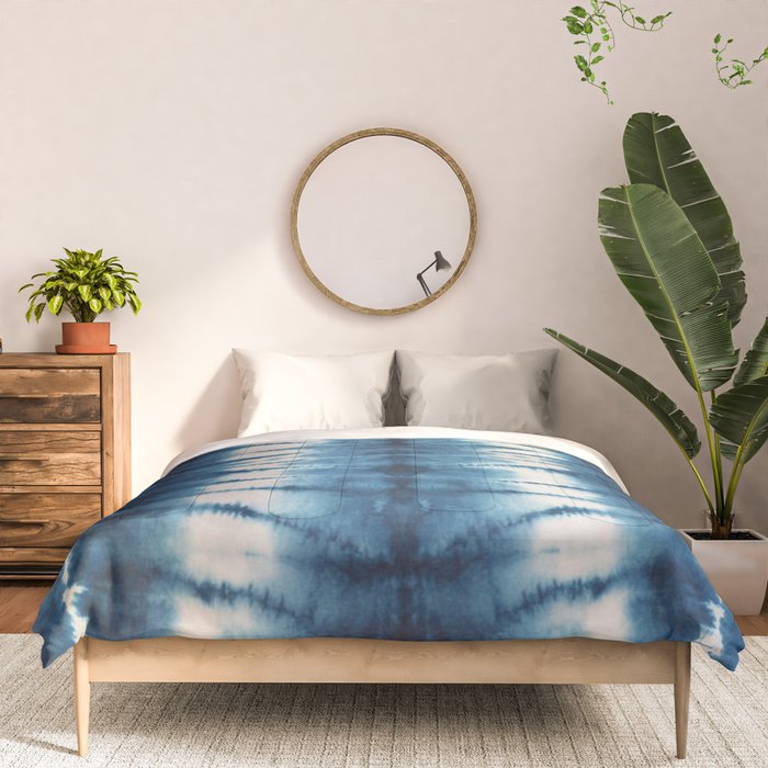Shibori Indigo Abstract Pattern Japanese Comforter Gallery Image 3