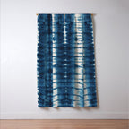 Shibori Indigo Abstract Pattern Japanese Window Curtain Gallery Image 3