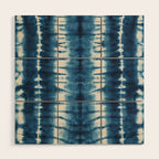 Shibori Indigo Abstract Pattern Japanese Wood Wall Art Gallery Image 1