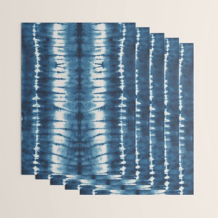 Shibori Indigo Abstract Pattern Japanese Wrapping Paper Gallery Image 3