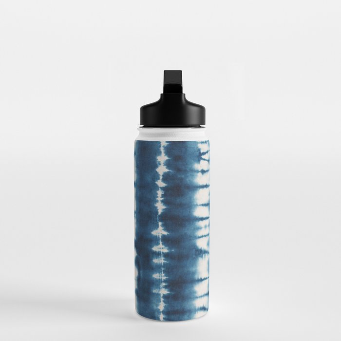 Shibori Indigo Abstract Pattern Japanese Water Bottle Gallery Image 3
