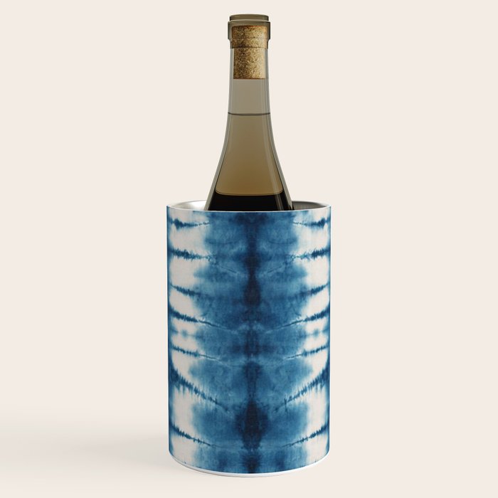 Shibori Indigo Abstract Pattern Japanese Wine Chiller Gallery Image 1
