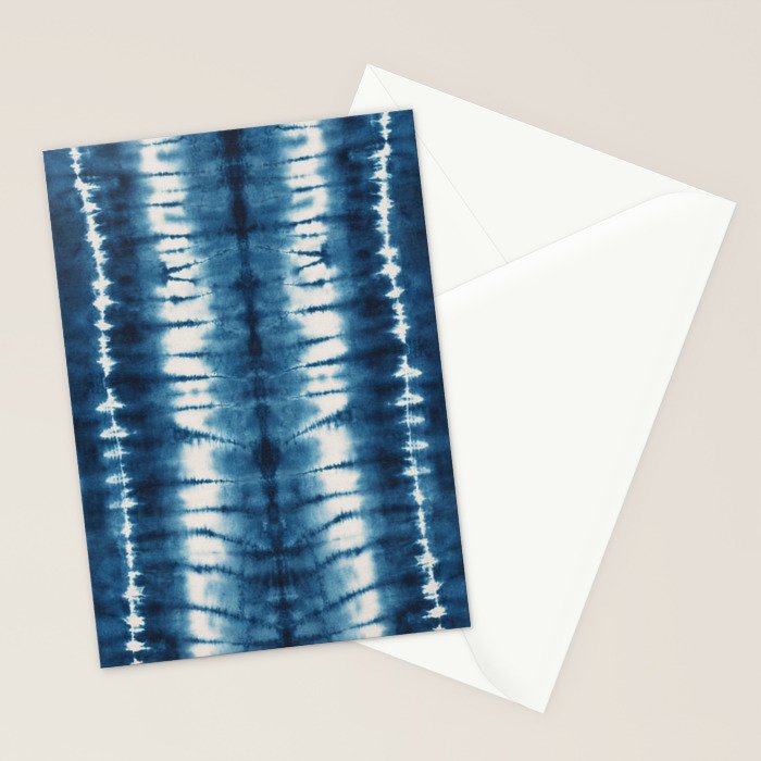 Shibori Indigo Abstract Pattern Japanese Stationery Card Gallery Image 2
