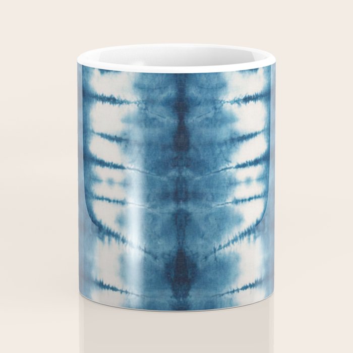 Shibori Indigo Abstract Pattern Japanese Coffee Mug Gallery Image 4