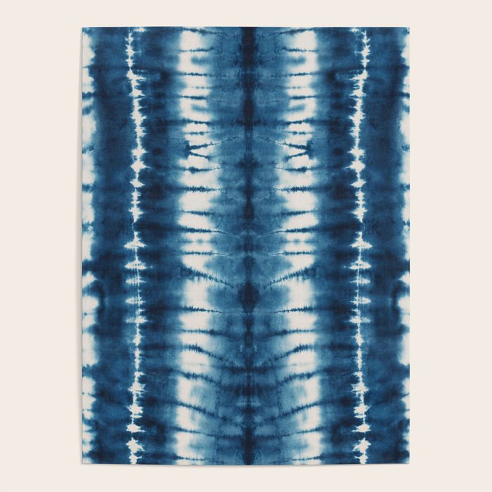 Shibori Indigo Abstract Pattern Japanese Poster Gallery Image 4