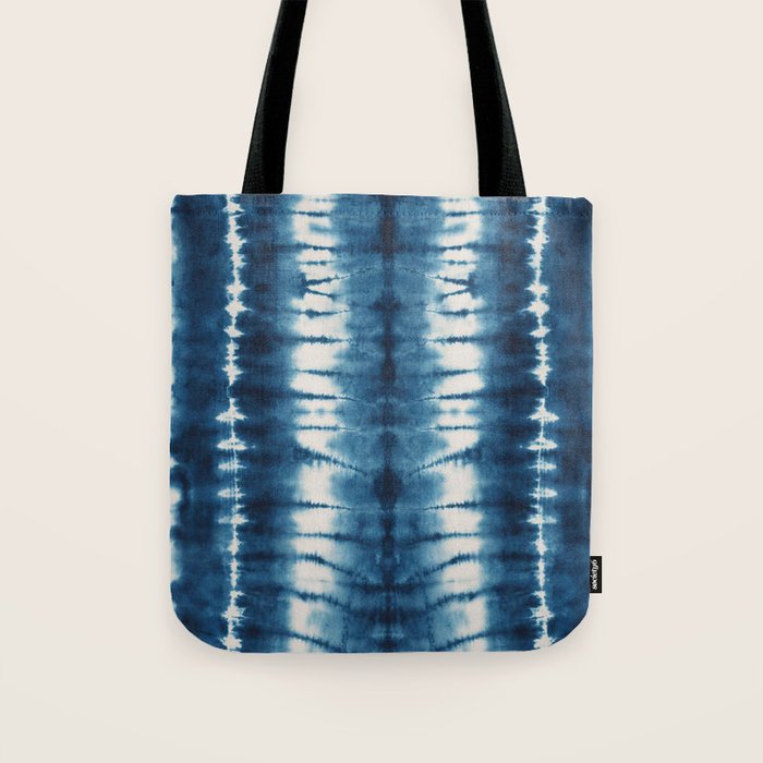Shibori Indigo Abstract Pattern Japanese Tote Bag Gallery Image 1