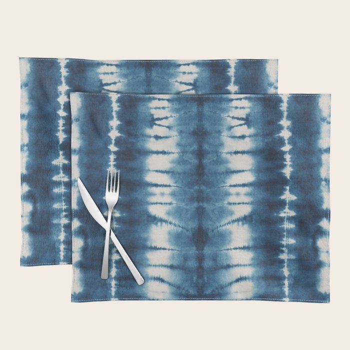 Shibori Indigo Abstract Pattern Japanese Placemat Gallery Image 1