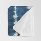 Shibori Indigo Abstract Pattern Japanese Throw Blanket Gallery Image 3