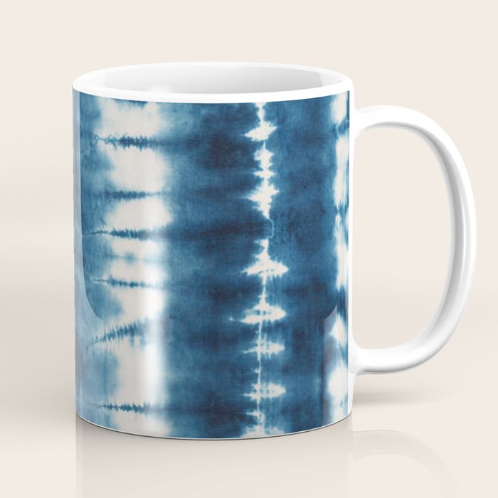 Shibori Indigo Abstract Pattern Japanese Coffee Mug Gallery Image 1
